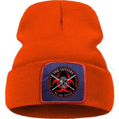 The Saviors Lucille Skull Prints Unisex Wool Ski Hat Thick Warm Beanie Hat Cartoon HotSale Knitted Hats Flexible Quality Caps