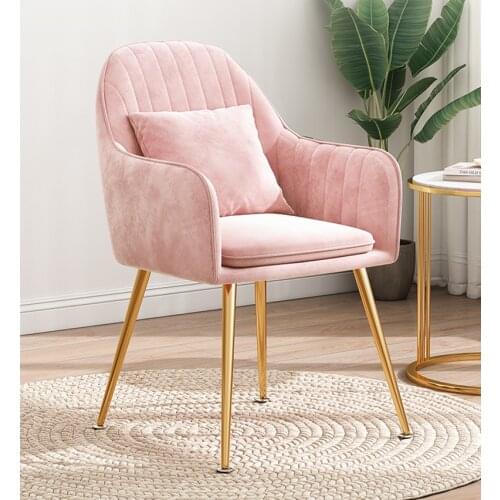 Nordic luxury dining chair home simple makeup chair nail stool backrest desk girl bedroom chair ins
