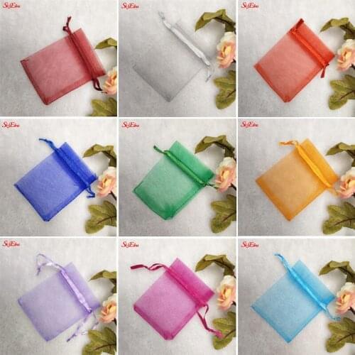 24 Colors Gift Storage Wedding Drawstring Pouches Jewelry Packaging Bag 5*7 7*9 9*12 10*15cm Organza Bags 5z