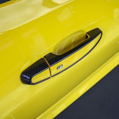 Carbon Fiber Style Car Exterior Door Handle Cover Decor Trim Fit for Chevy Chevrolet Camaro 2017 2018 Car Accessories Styling