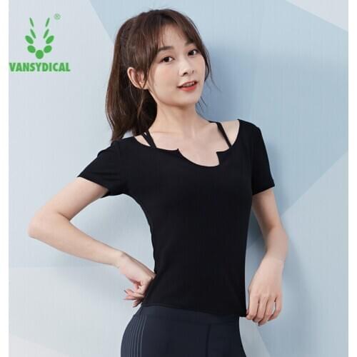 Running Shirt Women Light Weight Sexy U-neck Yoga Top Acitve Sportswear for Women Gym Clothing Workout Fitness Shirt Women