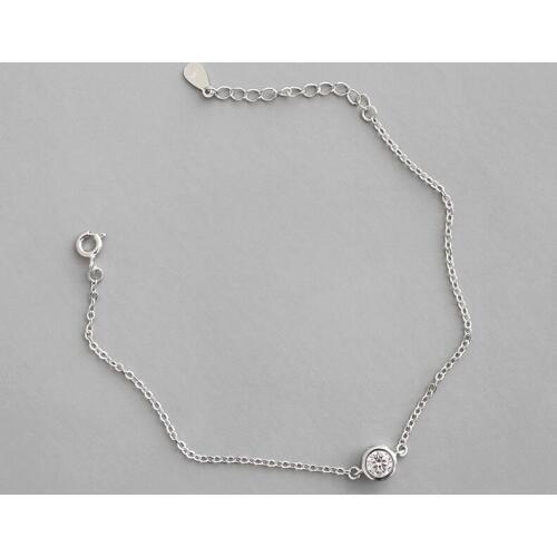 Simple Real 925 sterling silver bracelets for women present, fashion crystal bangle bracelet on hand jewellery