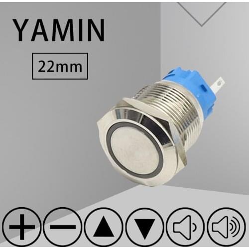 22mm DIY Luminous Character Flat Head 5 Pins Power Supply LED Light Start Stop Fix Reset Custom Metal Push Button Switch