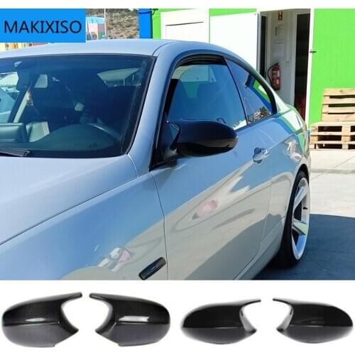 2xMirror Cover E90 Car Side Door Rearview Side Mirror Cover Cap For BMW E90 E91 2005-2007 E92 E93 2006-2009 M3 Style E80 E81 E87