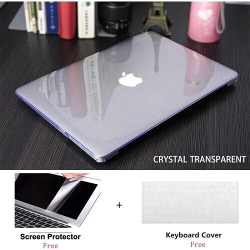 3in1 Crystal Laptop Case+Screen Protector+Keyboard Cover For Apple Macbook Pro Retina Touch Bar 11 1.6 13 13.3 15 15.4 inch