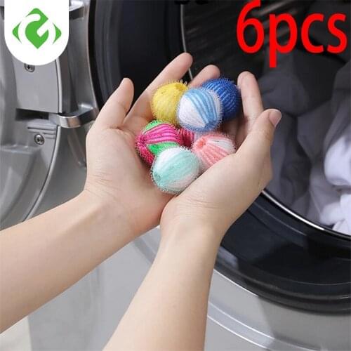 6pcs nylon laundry ball decontamination washing machine washing and protecting ball sticking and removing hair removal cleaning