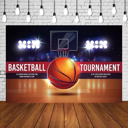 Basketball Court Tournament Backdrop Sports Grad Birthday Party Banner Indoor Lights Photography Background Video Mural Posters