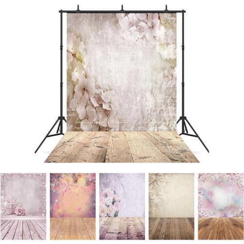 Flower Wooden Floor Photography Backdrops Valentines Day Photoshoot Background for Children Baby Lovers Portrait Phtoto Studio