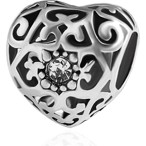 HPXmas Wholesale 5pcs/lot Heart Shape Bead Materials for Making Jewelry Charm Bracelet Accessories Free Shipping