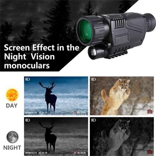 Infrared Digital Night Vision Monoculars with 16G TF Card Full Dark 5X40 200M Range Hunting Monocular Night Vision Device