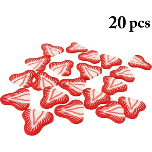 20Pcs Simulated Food Artificial Fruit Simulated Strawberry Slice Fake Fruit Food Prop Photography Props Home Decor Accessories