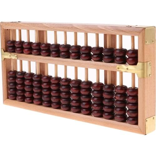 Chinese Abacus Math Calculation Tools Ancient Calculator Wooden 13 Rows Abaci Counting