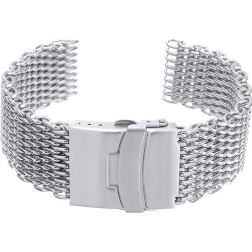 Classics Stainless Steel Replacement Watch Strap Bracelet Wrist Band Straight End Mesh Bussiness Watch Band 18mm,20mm,22mm,24mm