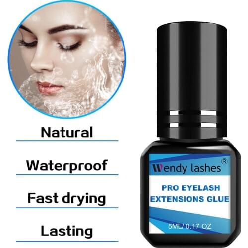 Individual Eyelash Glue Extension -1-2 Second Black Lashes Adhesive Clear for False Eyelashes Extensions Fast Dry Long Lasting