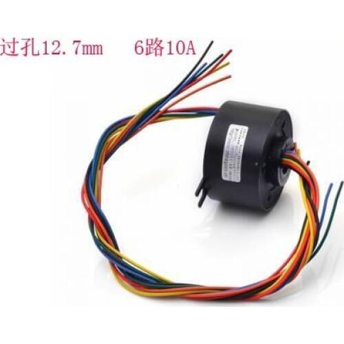 Hole Dia 9mm 6 8 12 Circuit SlipRing 12.7mm 10A/Circuit Collector Slip Ring Printing Equipment Slip Ring Hollow shaft slip ring