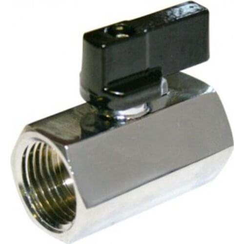 Pack of 2pcs 3/8" bsp Female x Female Mini brass Ball Valve Chrome Plated BV2-3/8