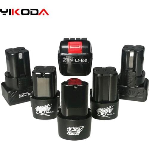 YIKODA 12V 16.8V 21V 25V Lithium Battery Rechargeable Electric Screwdriver Battery Drill Power Tools Battery