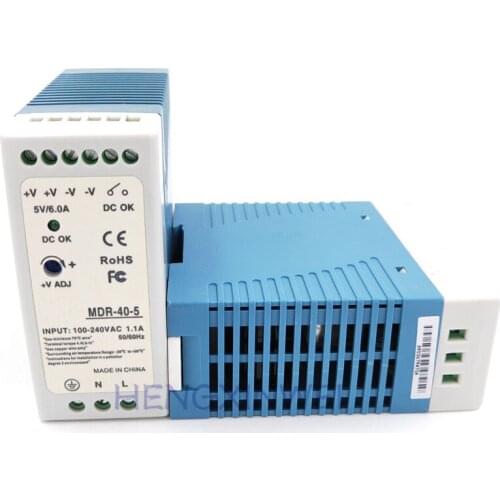 High quality MDR-40-5 MDR-40-12 MDR-40-15 MDR-40-24 40W 5V 12V 15V 24V Mini Size Din Rail Single Output Switching power supply