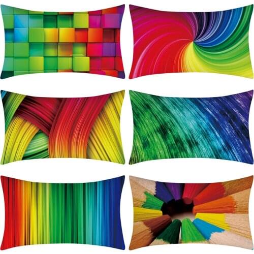 Swirl Creative Color Pillowcase 30X50CM Chair Lumbar Pillowcase Geometric Printing Living Room Decoration Pillow Cushion Cover