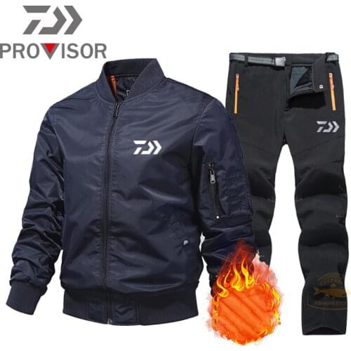 Daiwa New Autumn Waterproof Windproof Fishing Suit Set Daiwa Plus Velvet Fishing Jacket Breathable Quick Dry Fishing Clothes