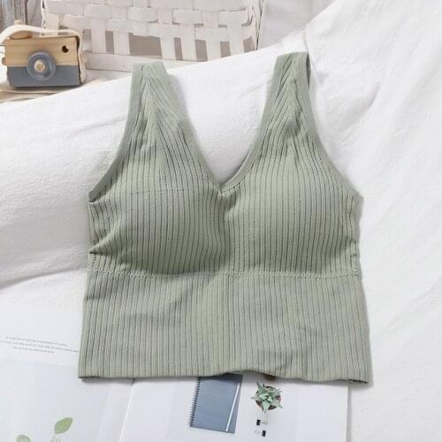 New Sexy Push UP Bra Woven Wrapped Top Underwear V-Tie Bra Pad Wireless Sports Bra 2021