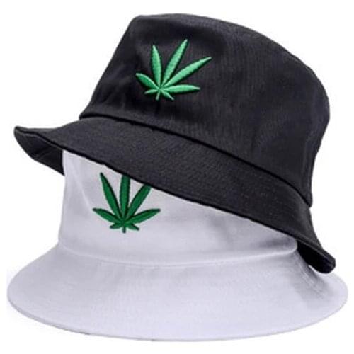 Maple Leaf Panama Bucket Hats Women Men Hip Hop Cap Cotton Leaves Embroidery Summer Hat Outdoor Casual Beach Visor Sunscreen Hat