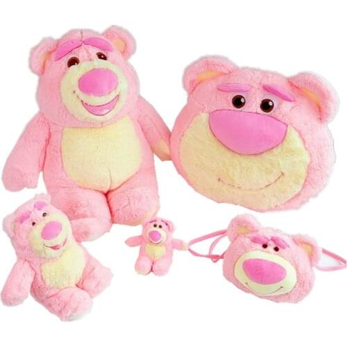 Disney Anime Toy Story Strawberry Bear Plush Doll Pink Lotso Messenger Bag Pendant Toy Soft Stuffed Pillow Kids Holiday Gift