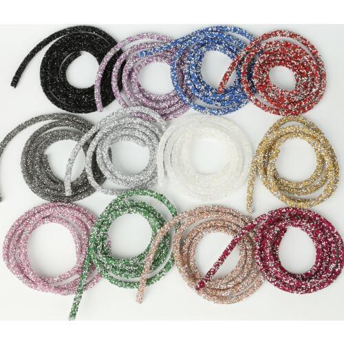 Resin Rhinestone Hollow Tube Cord Rope Resin Rhinestone Chain Sew On Trims Wedding Dress Costume Applique