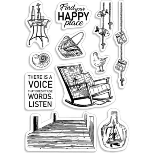 Happy place Clear Stamp Transparent seal for DIY scrapbooking/Card Making c644