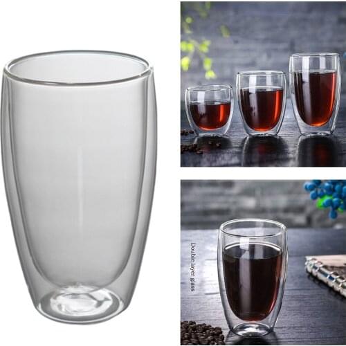 Clear Glass Milk Cup Tea Cup Coffee Cup Creative Double Layer Coffee Cups Beer Coffee Cup