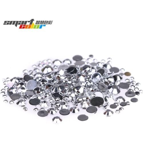 Jelly Silver Color Multi-size Optional Acrylic Rhinestones Shoes Clothing Decorations Sparkling Nail Art Decorations