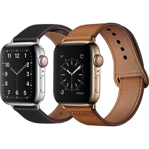Genuine Cow Leather loop Bracelet Belt Band for Apple Watch 6 SE 5 4 3 42MM 38MM 44MM 40MM Strap for iWatch 6 SE 5 4 Wristband