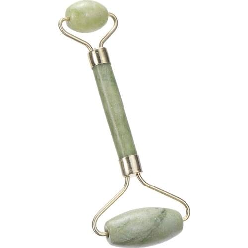Double Heads Face Slimming Lift Roller Massagers Natural Jade Massage Roller For Facial Eye Neck Body Beauty Massaging Therapy