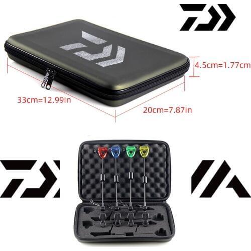 Daiwa Fishing Swingers Set Fishing Bite Indicator LED Illuminated Fishing Tackle in Zipped Case Outdoor Swing Signal Receiver