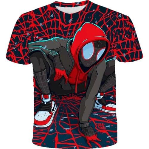 Marvel The Avengers Summer Spiderman Printed Mens Short Sleeve 3D Printed T-shirt Casual Breathable Hip Hop T-shirts Tops