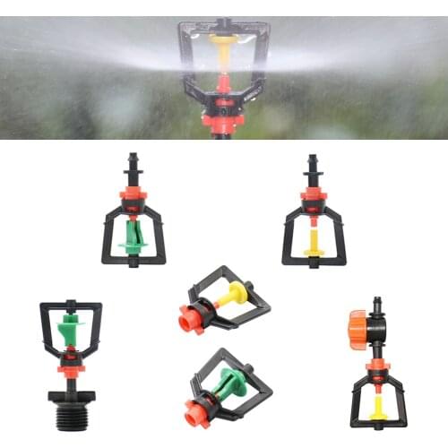5Pcs Greenhouse 360 Refraction Micro Nozzle Garden Drip Irrigation Misting System Hanging Humidifier Sprayer w 4/7mm Barb