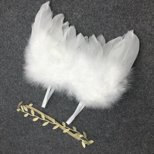 Angel Feather Wing Baby Girl Leaves Headband Photo Shoot Hair Accessories For Newborn Photography Props