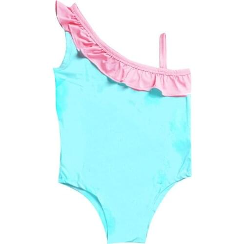 Tailored Blue and Pink Swimsuit