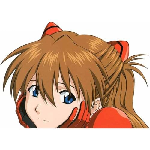 Car Styling Vinyl Stickers for Anime Girl Cute Asuka Graphics Motor Bikes Electric Computer Case Decal