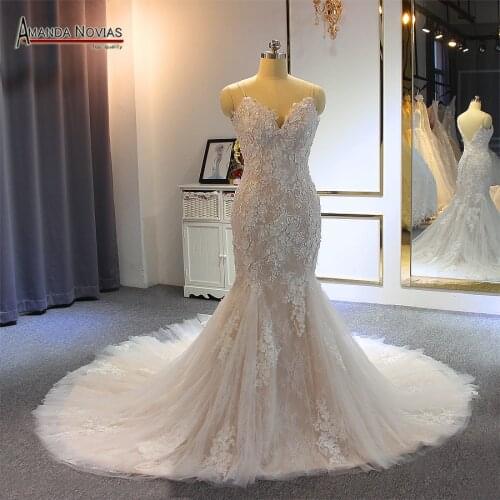 Mermaid Wedding Dress 2022 With Straps Real Work High Quality Mermaid Bridal Dress