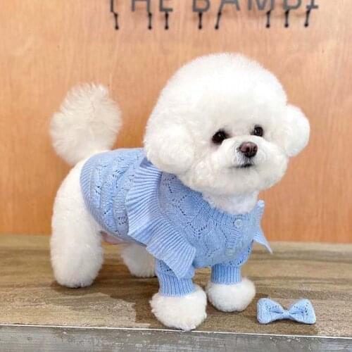 Buttoned Dog Sweater Teddy Bichon VIP Pomeranian Yorkshire Schnauzer Small Puppy Pet Clothes