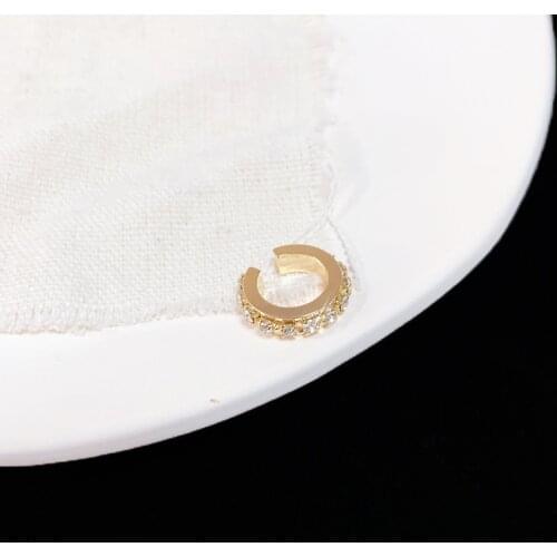 TIMEONLY Japan Fashion Bling Bling CZ Zirconia Clip Earring No Pierced Ears Rhinestones Delicate Earrings for Women Ladies