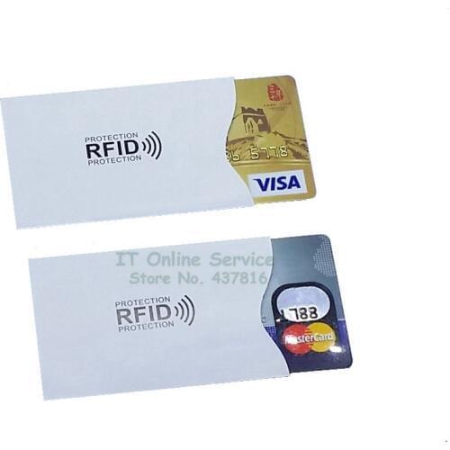 2PCS/lot IC Card Protection Sheath RFID Shielded Card Sleeve NFC security card prevent unauthorized scanning Color white