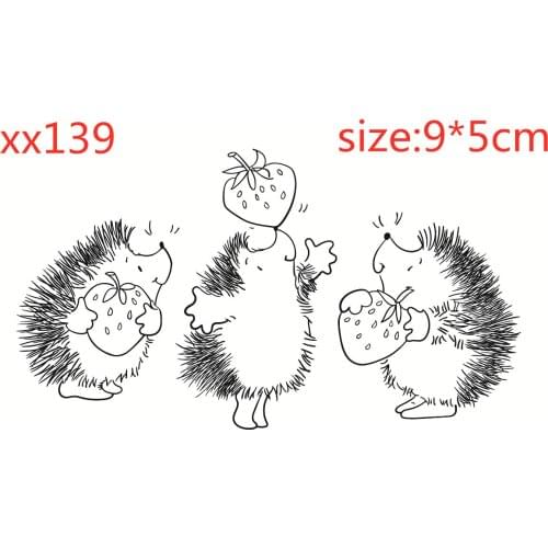 Animal Hedgehog Stamp And Metal Die Scrapbooking Alphabet Embossing Craft Silicone Transparent