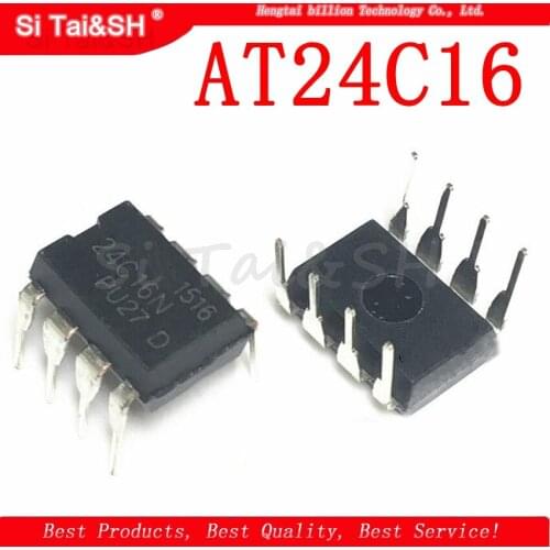 10PCS AT24C16 DIP 24C16 DIP8 AT24C16-PU27 DIP-8 original IC
