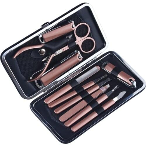 Fashion Manicure Pedicure Set with Case Nails Clipper Kit Stainless Steel Travel Home Nail Care Tools 11pcs