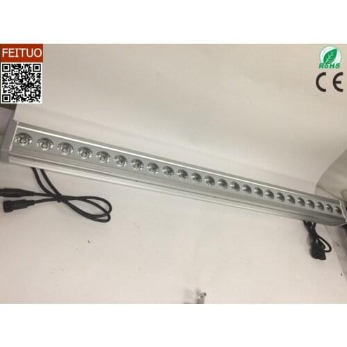 12pcs/lot LED Washer Light RGBW 4IN1 Changeable Color 24X10W Linear DMX Bar Flood Light IP65 Outdoor Wall Washer Lights