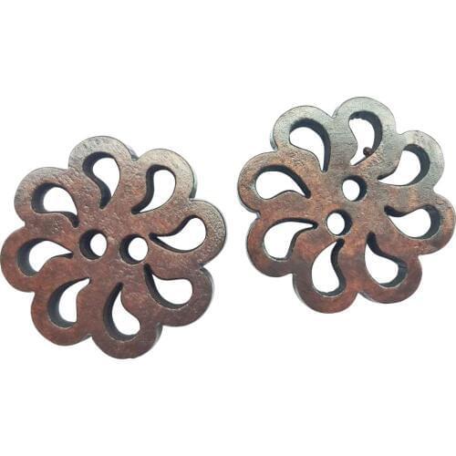 20pcs/pack flower Wood Buttons 20mm Sewing Craft 2 Holes Sewing Wooden Buttons Clothes Scrapbooking Decorative DIY Craft Buttons