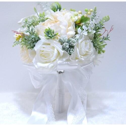 29*25cm Realistic Bridal Bouquet Fashion Wedding Decorative Supplies Bride Handheld Flower