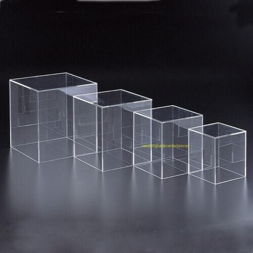 3sets)4pcs/lot) Clear Acrylic crystal flower vase wedding cake stand for display holder senyu1554